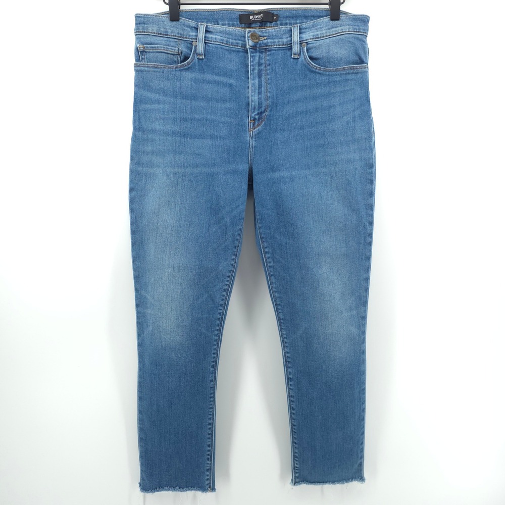 Hudson Womens Jeans Nico Skinny 31 Blue Raw Hem Mid‎ Rise Stretch Denim